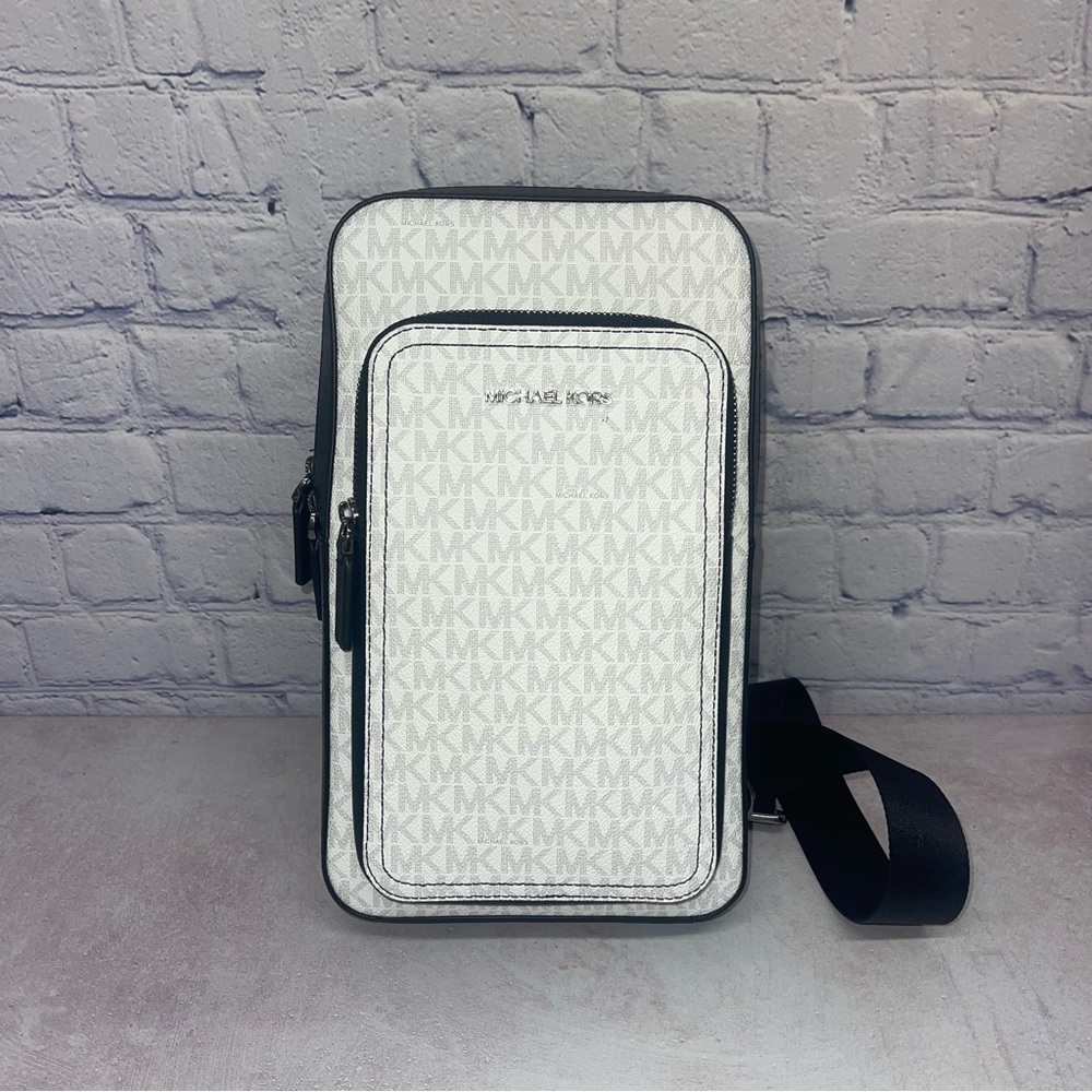 Michael Kors Cooper Slim Commuter Sling Pack Bright White